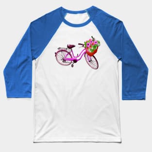 Girl Bike With Flowers Baseball T-Shirt